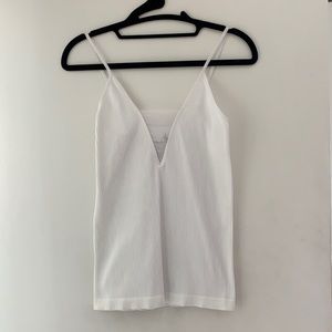 Free People Ribbed White Tank